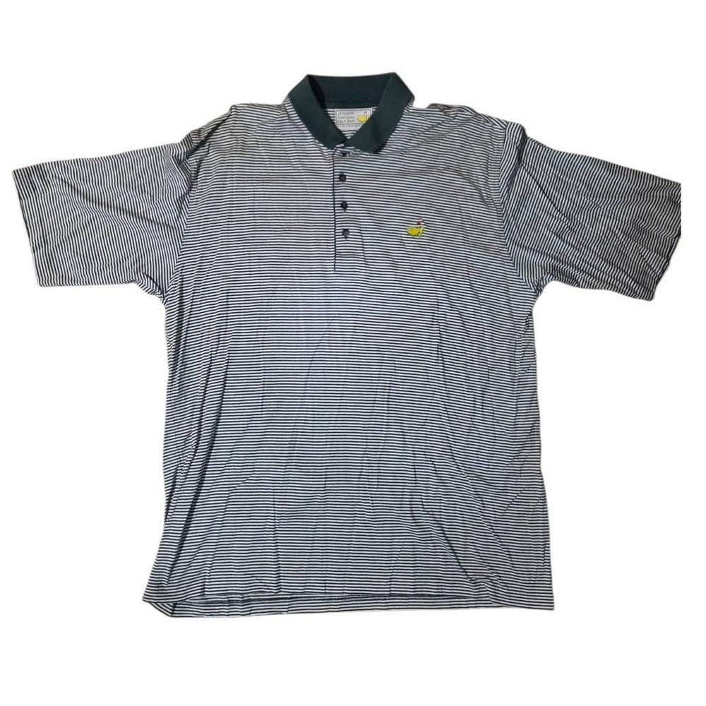 Vtg Masters Augusta National Golf Shop Slazenger‎ Polo Shirt XL Green White